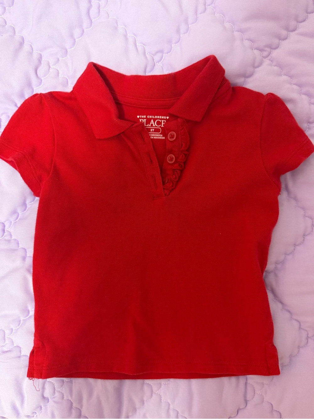 The children’s place toddler girls red uniform shirt size 2t